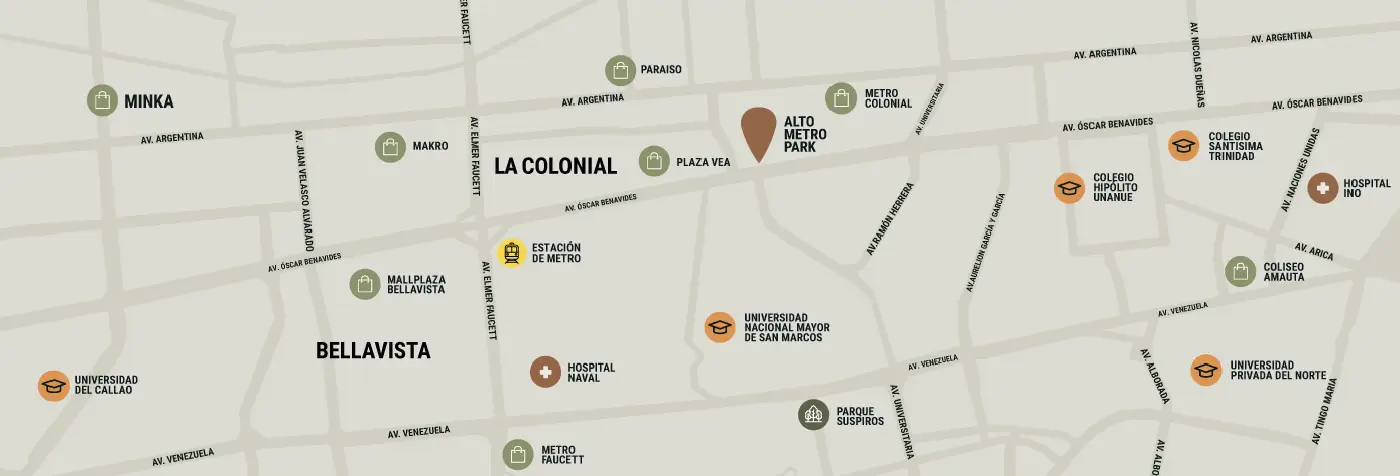 Mapa de ubicación de Alto Metro Park